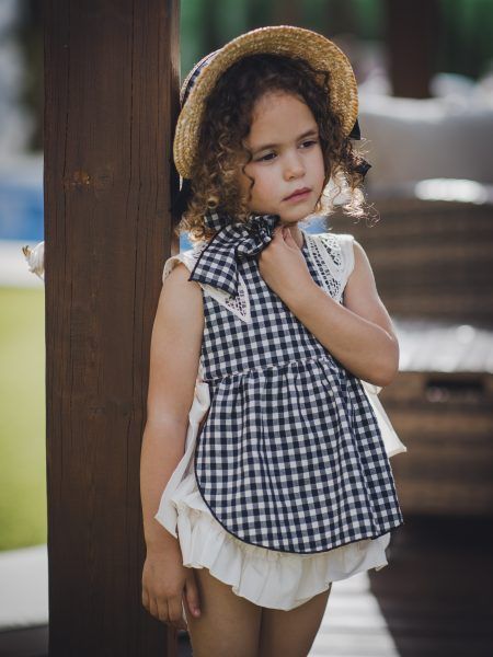 BLUSA TIPO DELANTAL MARIPOSA/VICHY