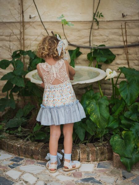 VESTIDO MARIPOSA VOLANTE MANDARINA