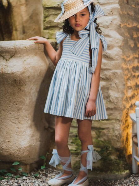 VESTIDO LAZOS HOMBROS EN RAYAS