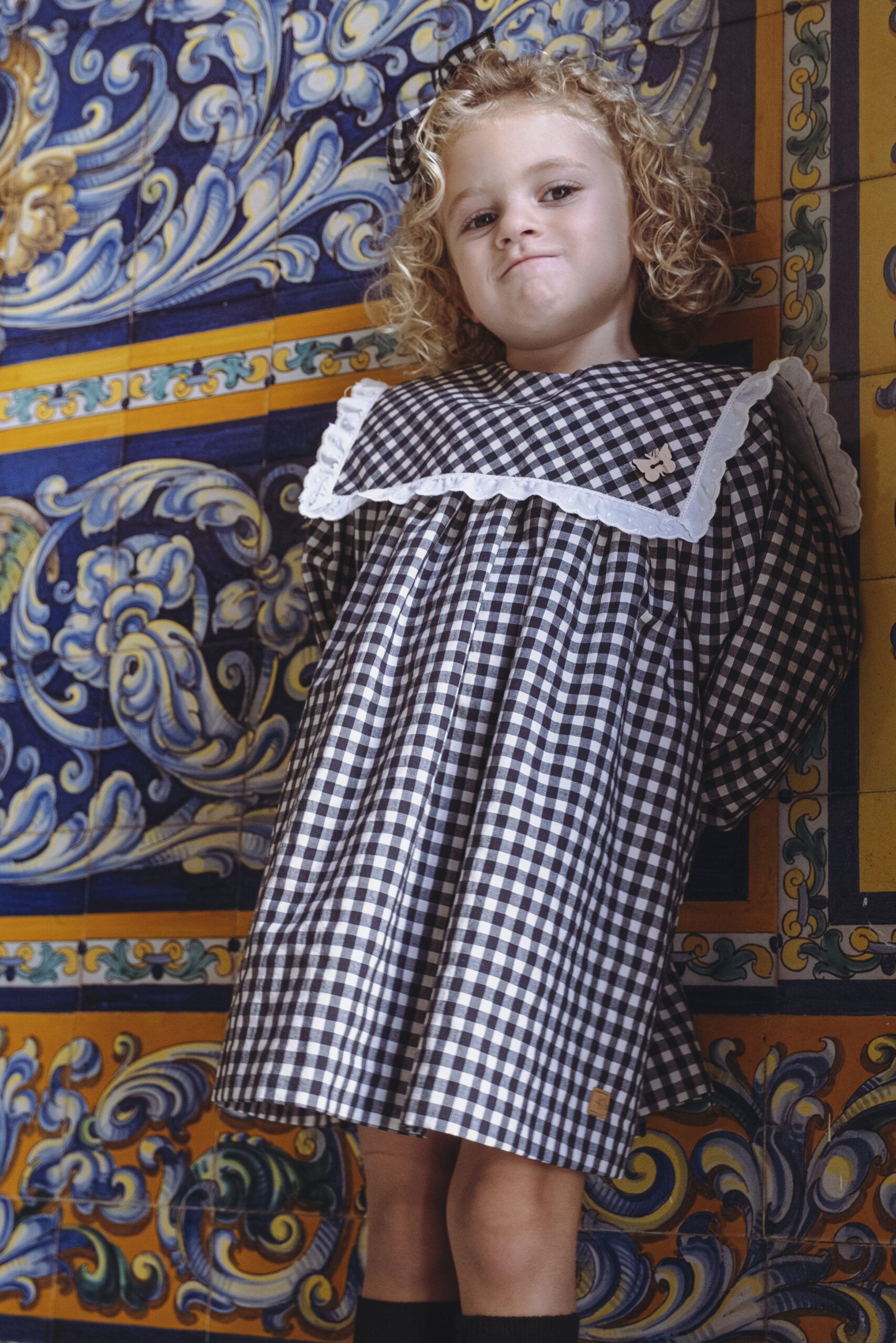 VESTIDO VICHY CON CUELLO CANESÚ - Imagen 3