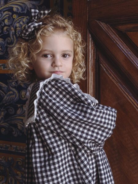 VESTIDO VICHY CON CUELLO CANESÚ