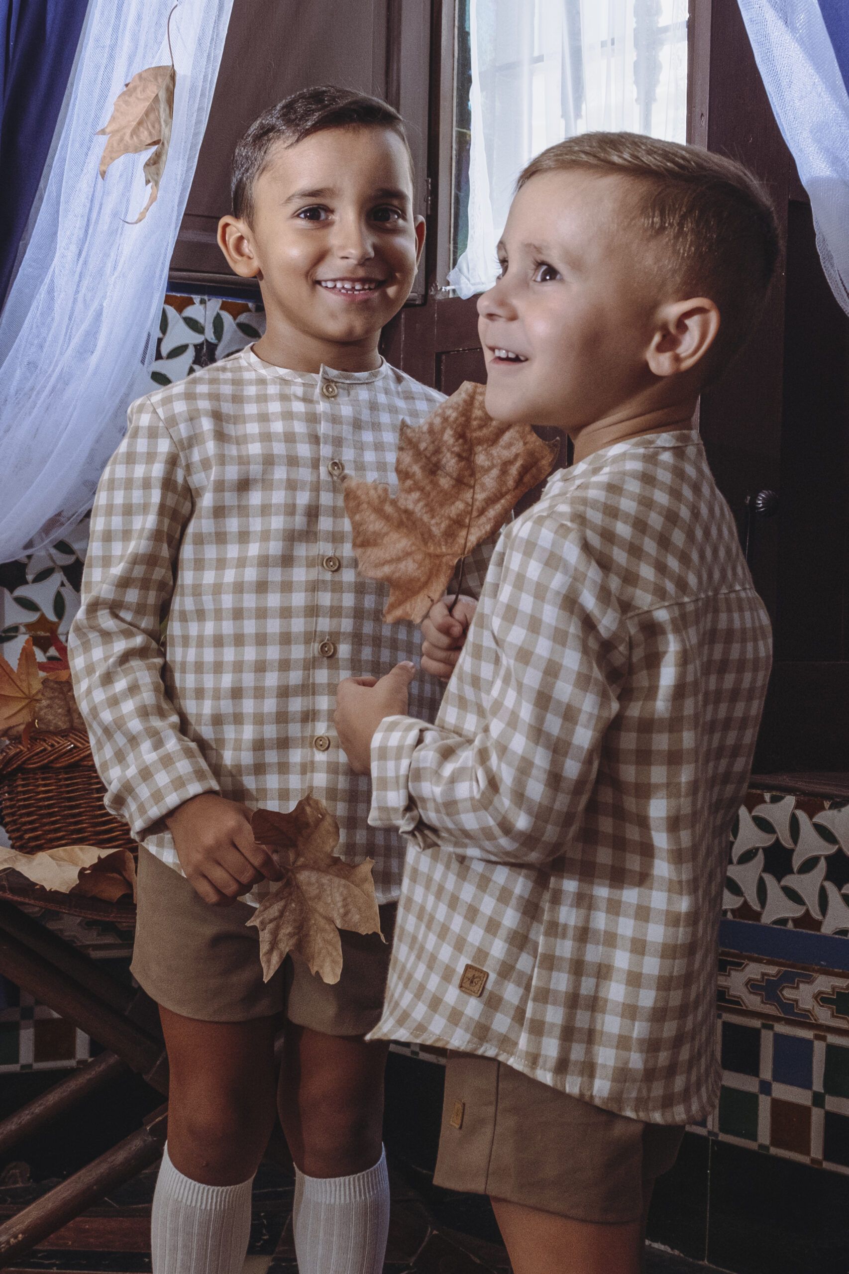 CAMISA CUADROS CAMEL - Imagen 3