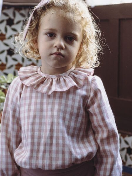 BLUSA PETIT CUADROS ROSA