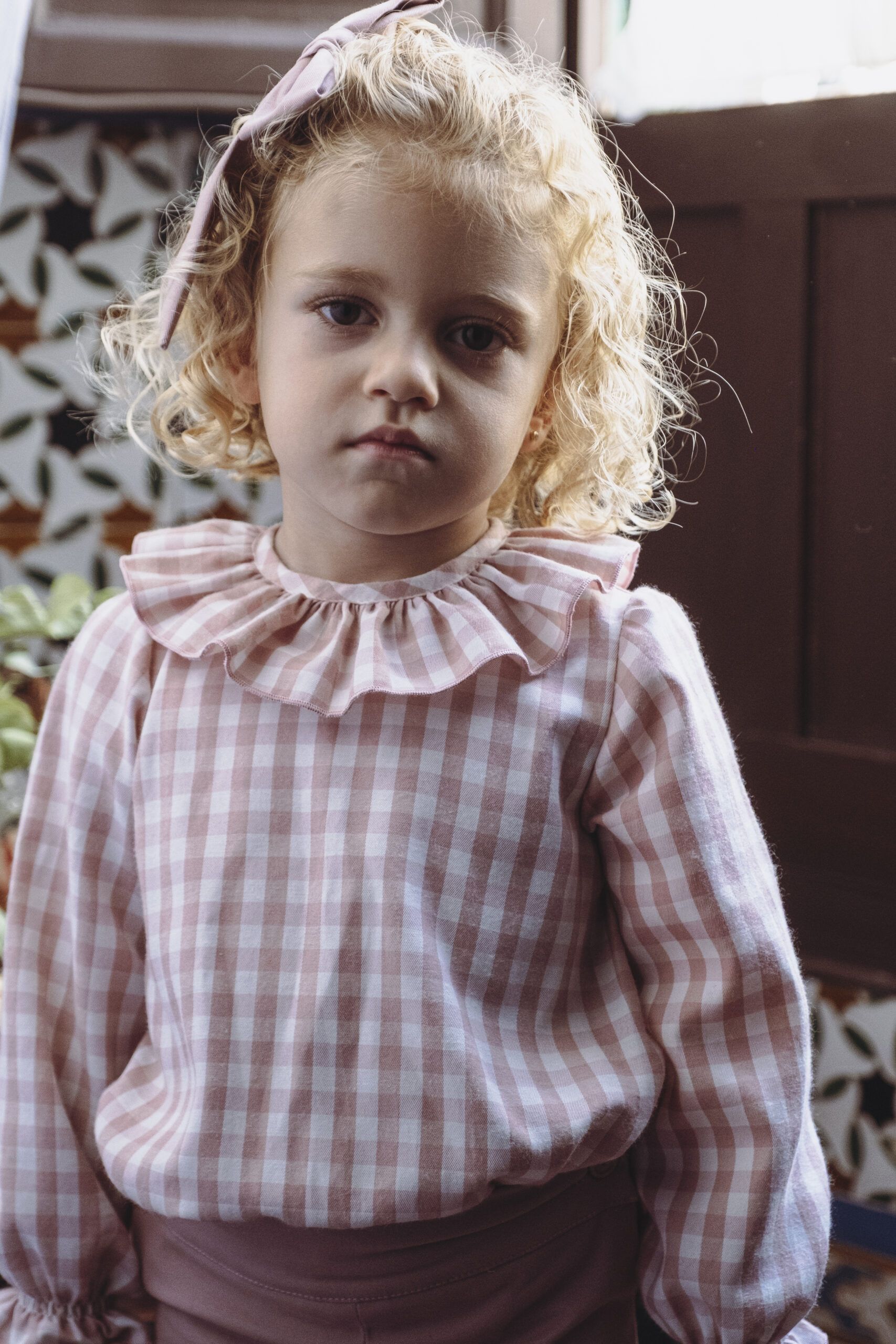 BLUSA PETIT CUADROS ROSA