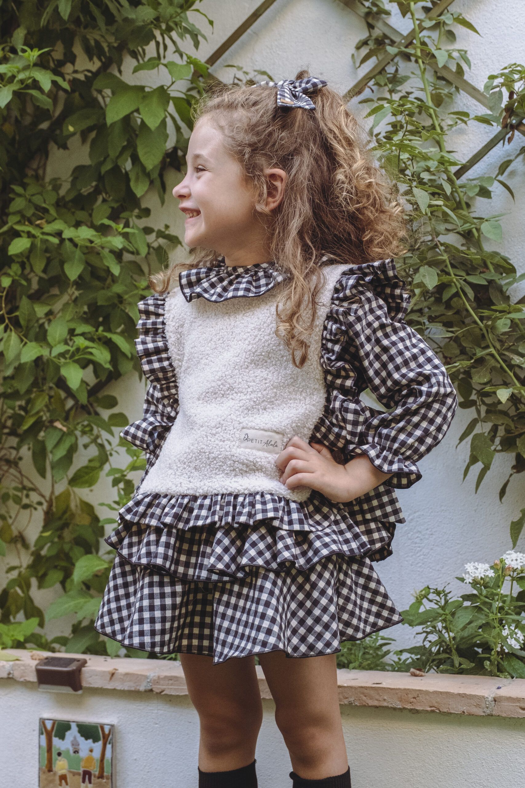 FALDA PANTALÓN VICHY NEGRO - Imagen 3