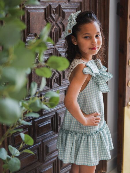 VESTIDO MARIPOSA VOLANTE VICHI AGUA
