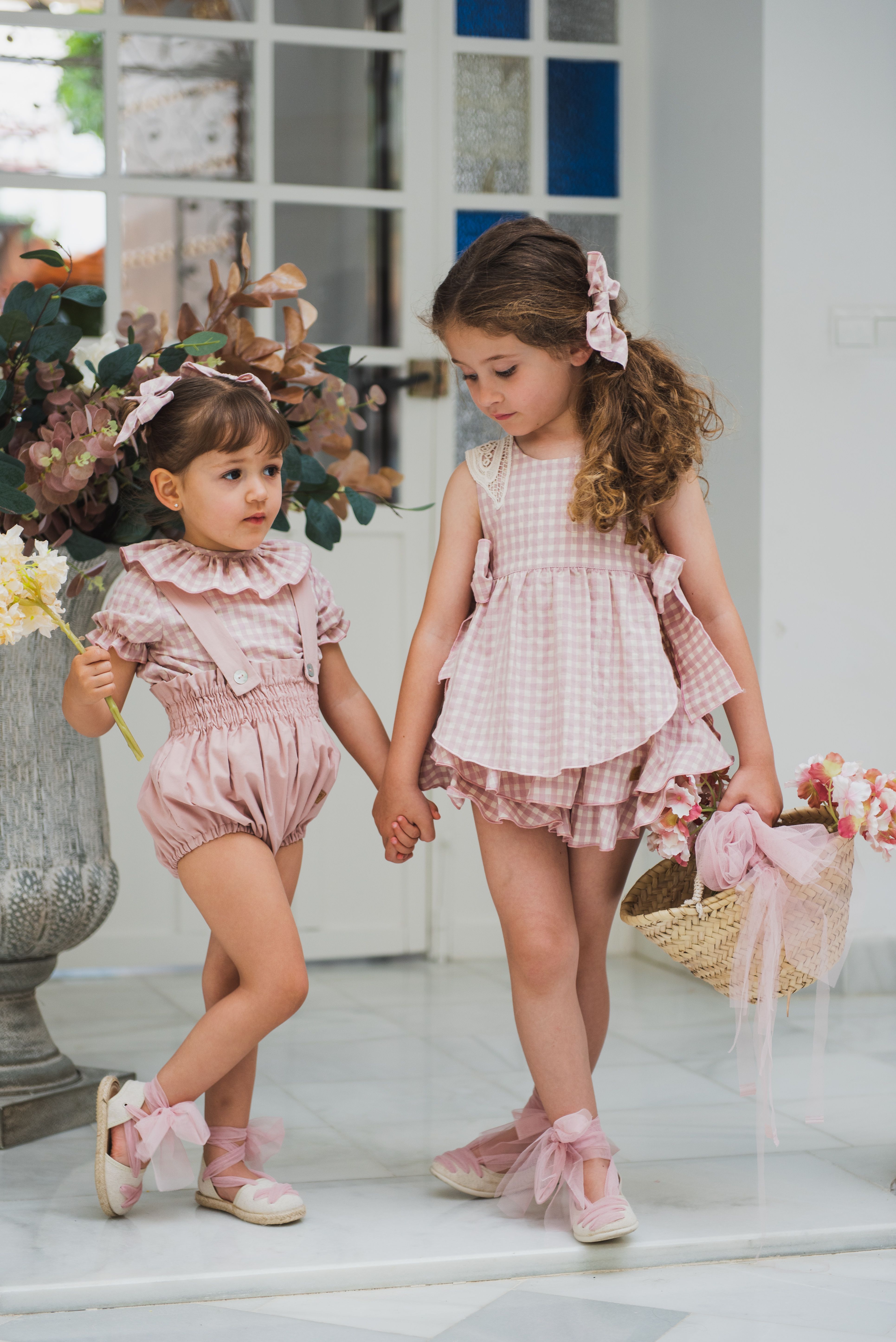 TOP DELANTAL MARIPOSA VICHY ROSA - Imagen 4