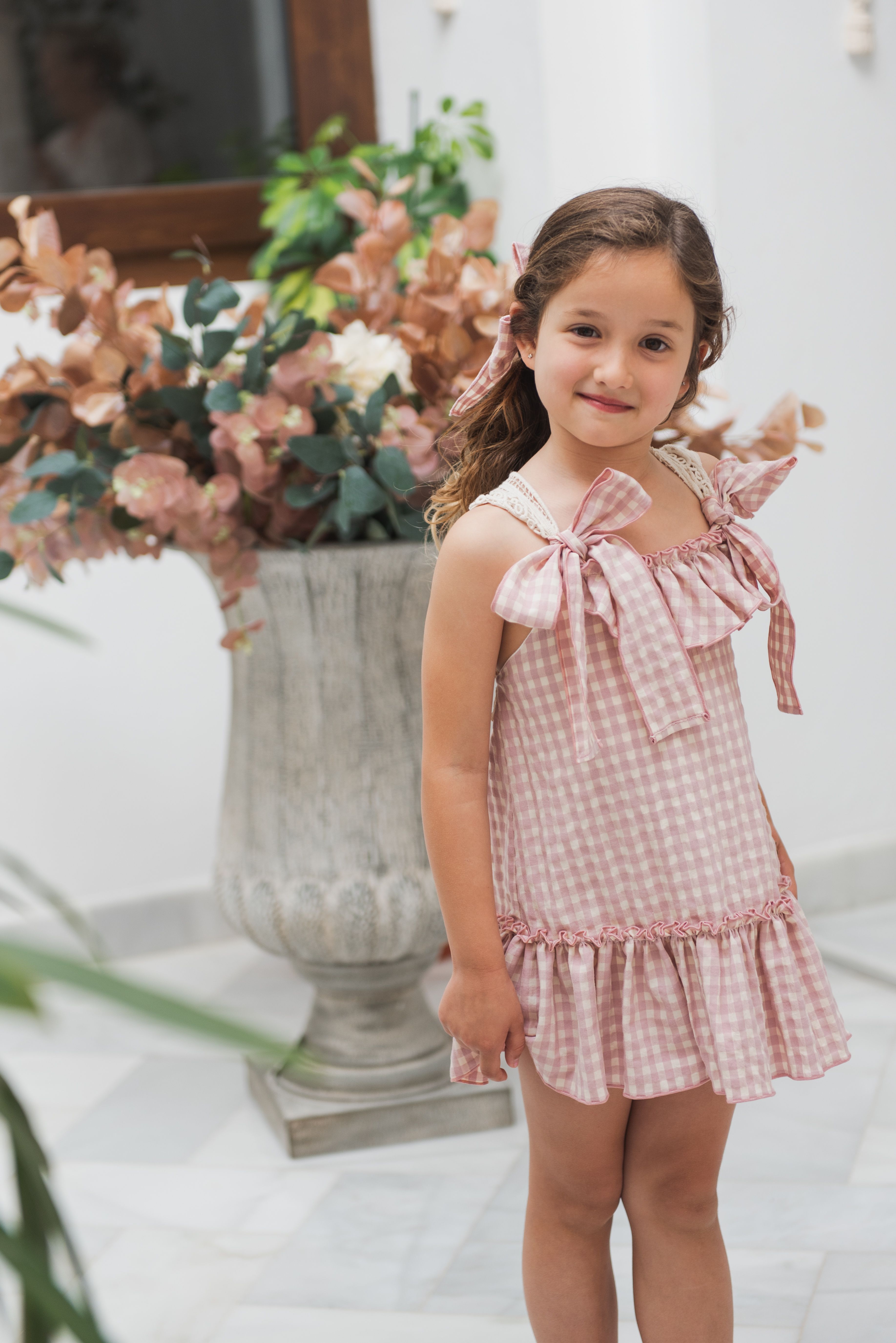 VESTIDO MARIPOSA VOLANTE VICHI ROSA