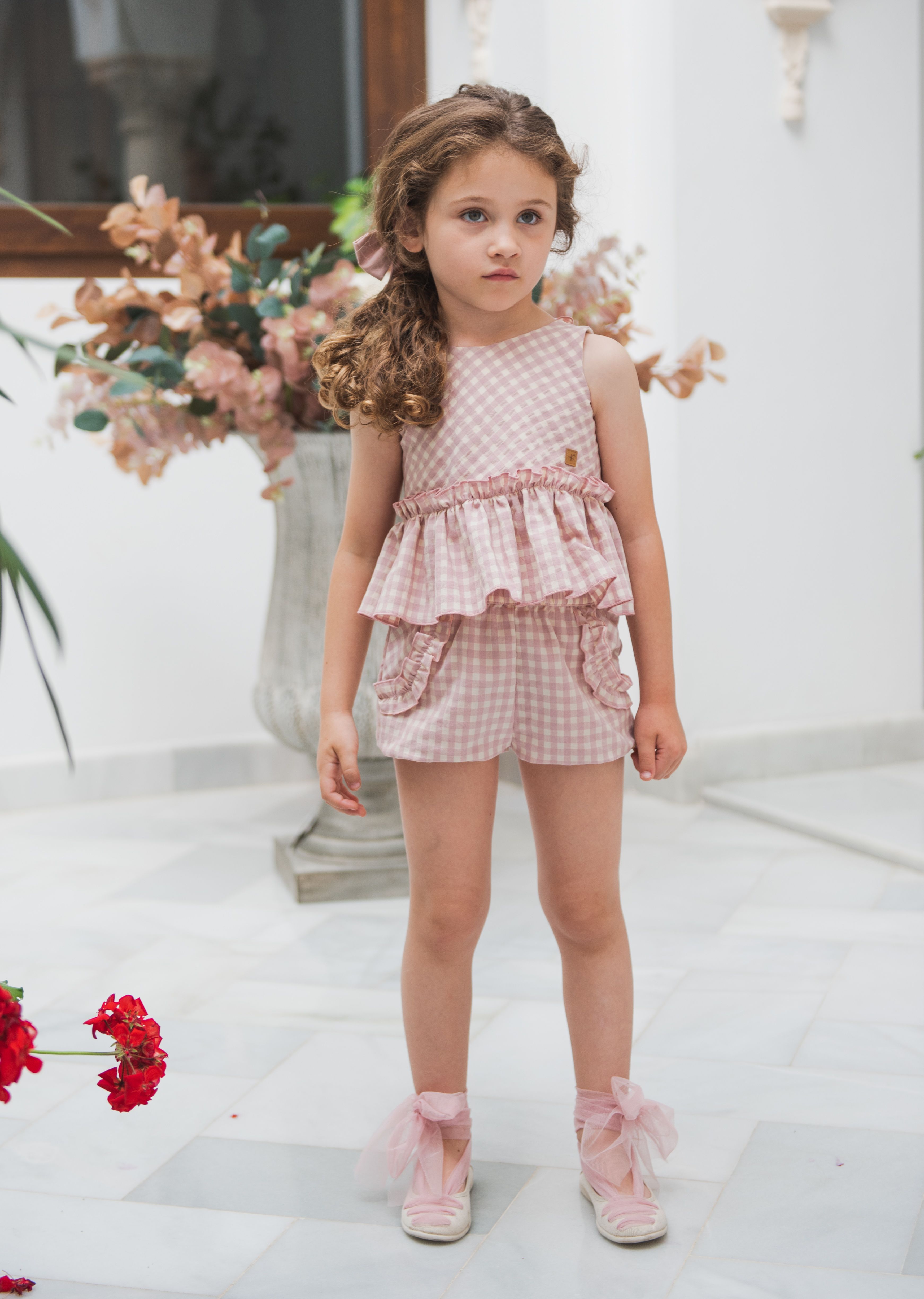 TOP VOLANTE VICHY ROSA - Imagen 4