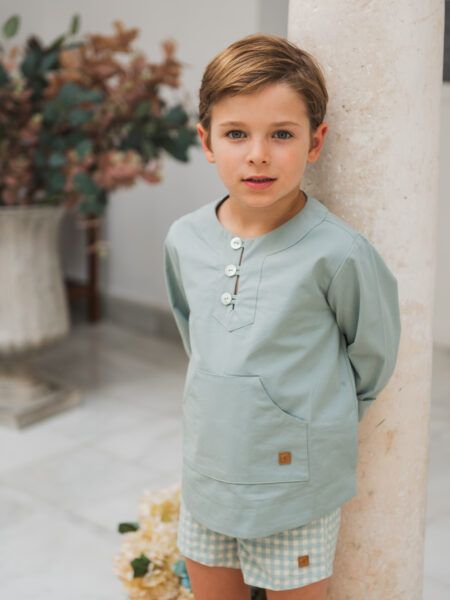 CAMISA CANGURO VERDE AZULADO