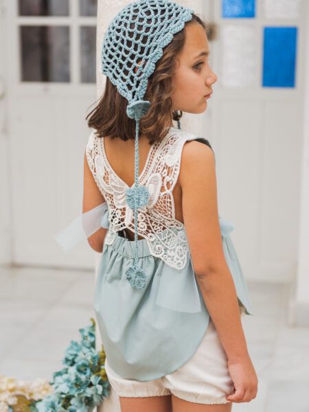 GORRO CASQUETE BOHO DE CROCHET CON FLORES